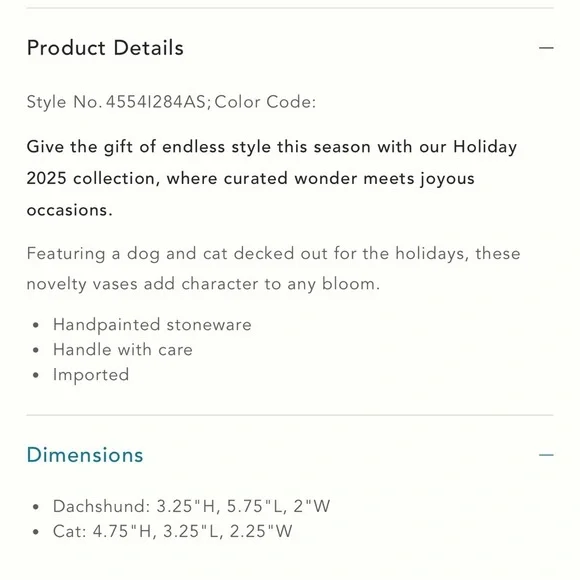 Anthropologie Vintage Inspired Cat Stoneware Vase - Picture 4 of 5